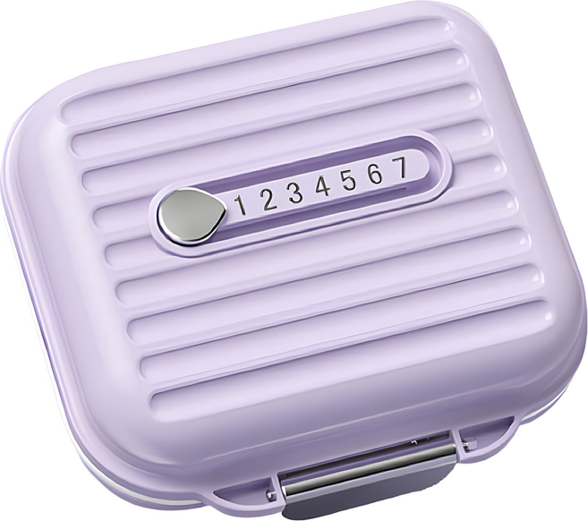 루이노리브 미니 휴대용 7일 알약케이스 퍼플, 1개