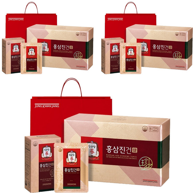 正官庄 紅蔘生薑精華飲 30包入+提袋, 1.2L, 3盒