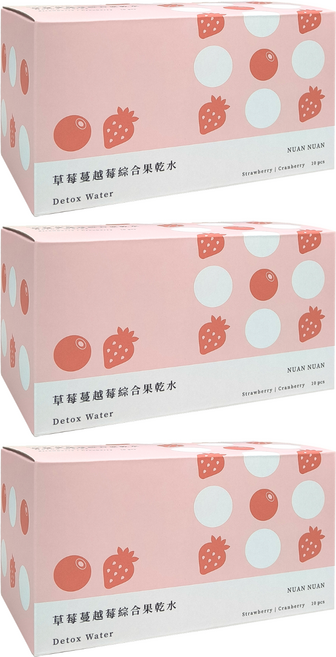暖暖純手作 草莓蔓越莓綜合果乾水, 5g, 10包, 3盒