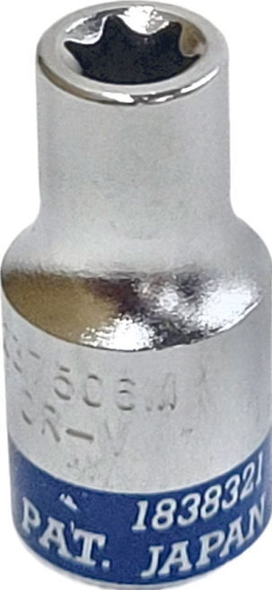 KING TONY 金統立 DR六角星型套筒E6 KT237506M 1/4吋, 1個