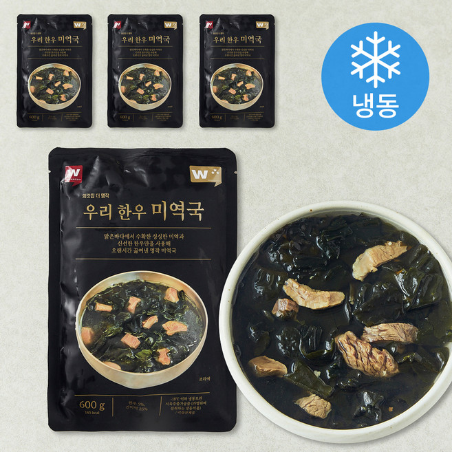 외갓집 더명작 우리한우 미역국 (냉동), 600g, 4개입