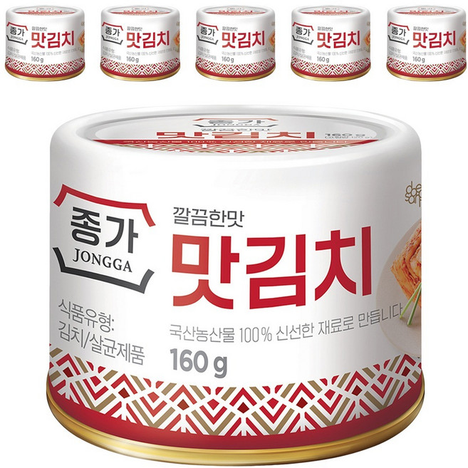 종가 깔끔한맛 맛김치, 160g, 6개