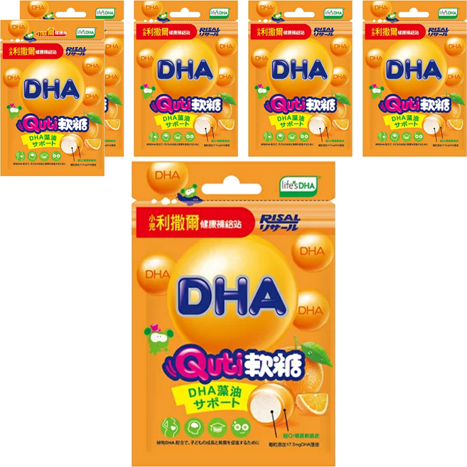 RISAL 小兒利撒爾 Quti 軟糖 DHA 專為兒童設計 富含DHA藻油 口感香甜, 10顆, 25g, 6包