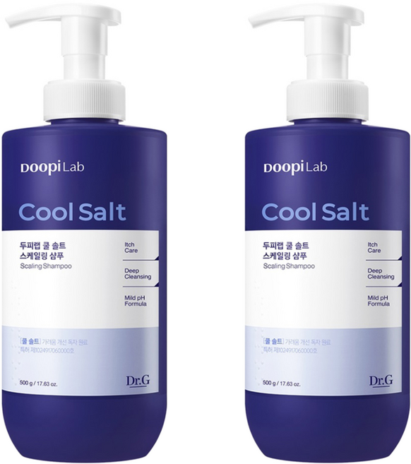 닥터지 두피랩 쿨 솔트 스케일링 기능성 샴푸, 500g, 2개