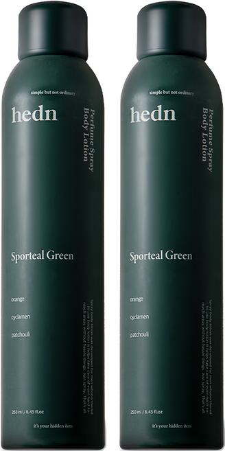 hedn 퍼퓸 스프레이 바디로션 스포틸그린향, 250ml, 2개