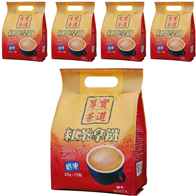 MOCCA 摩卡 厚實茶道 紅茶拿鐵, 25g, 15包, 5袋