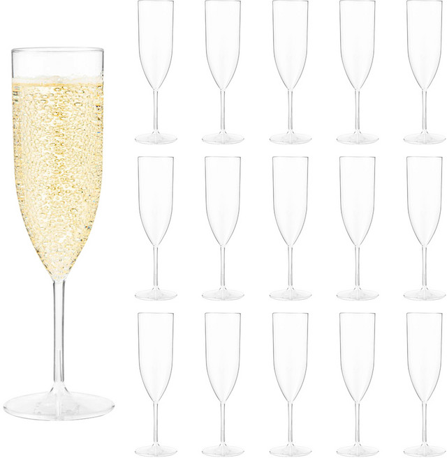 탐사 플라스틱 샴페인잔, 16개, 150ml
