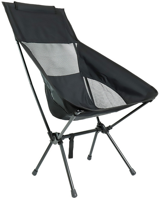 戶外輕便折疊月亮椅, 黑色, 1個
