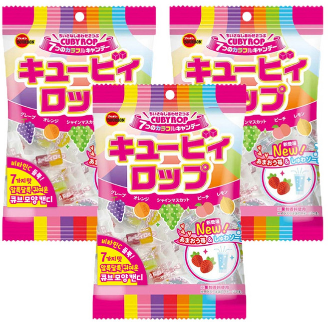 부르본 큐비롭 캔디, 100g, 3개