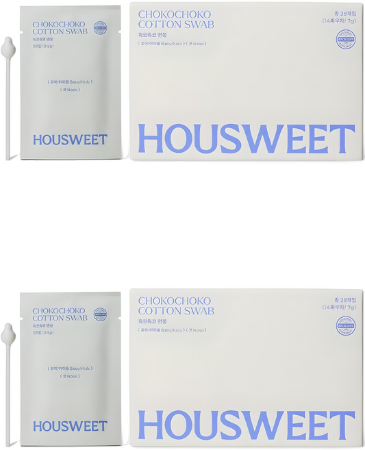 하우스윗 유아용 촉코촉코 면봉, 28개입, 2개