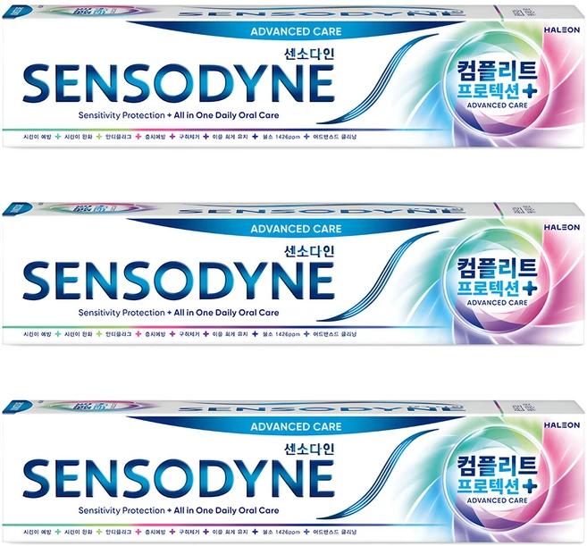 센소다인 컴플리트 프로텍션 플러스 치약, 100g, 3개 - 쿠팡