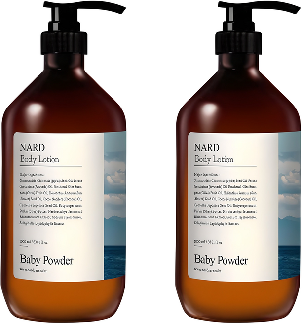 나드 부케가르니 모이스처 퍼퓸드 바디로션 베이비파우더향, 1L, 2개