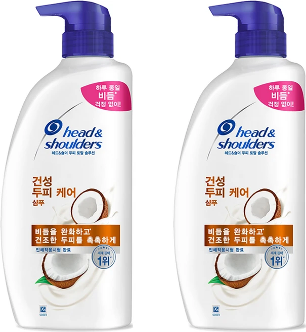 헤드앤숄더 건성 두피 케어 샴푸 코코넛 플로럴향, 800ml, 2개 - 쿠팡