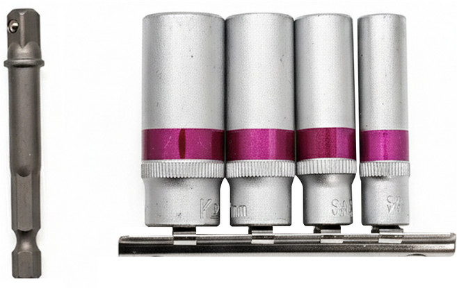 川武 2分長支套筒5pc組 合金鋼材質 台灣製, 1組