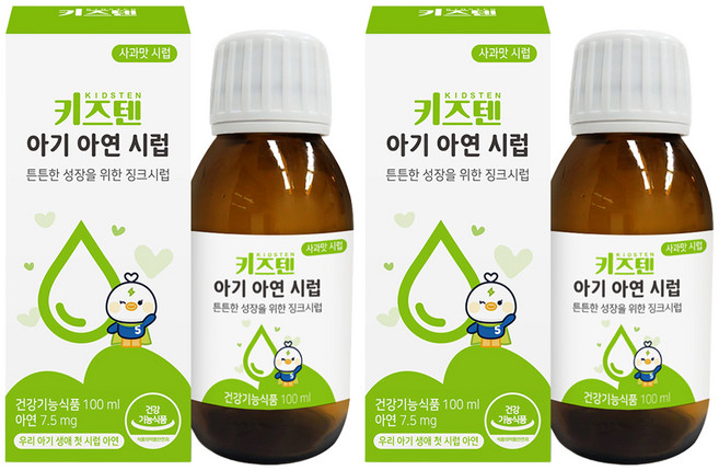 키즈텐 아동용 아연 시럽, 2개, 100ml