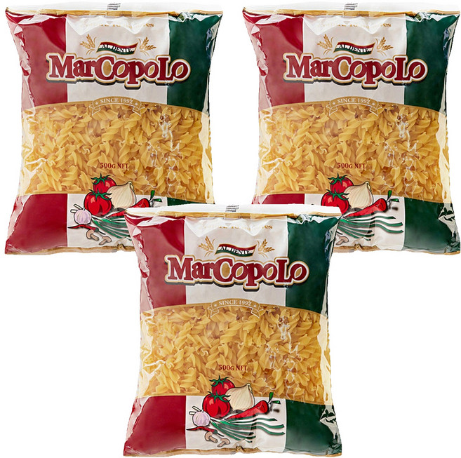 MarCopoLo 馬可波羅 螺絲麵, 500g, 3包
