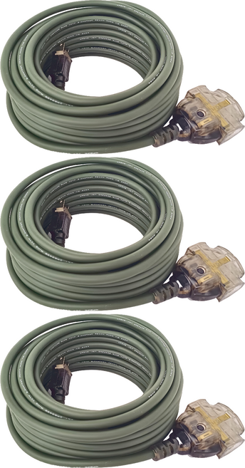 FONG HUA 崶華 動力線 附過載2.0 x 2C, 15m, 軍綠色, 3條