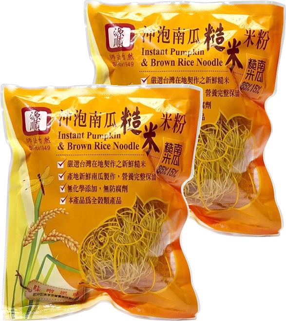 源順食品 沖泡南瓜糙米米粉 味噌風味 嚴選台灣在地契作新鮮糙米 無化學添加無防腐劑, 64g, 2包
