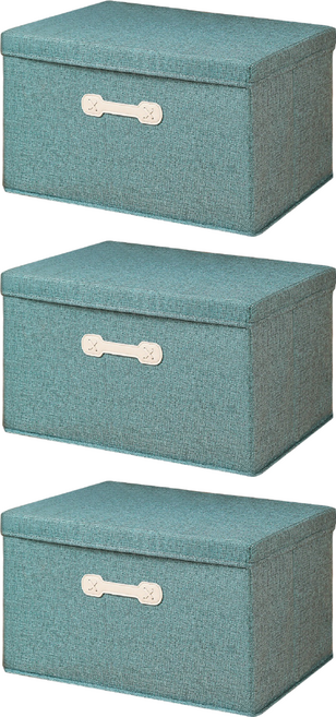 牛津布收納儲物箱 30L, 莫蘭迪綠, 3個