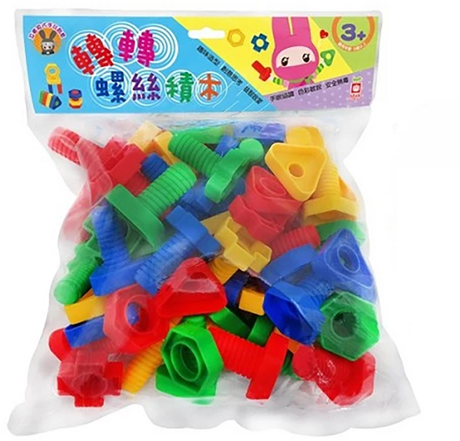 幼福 轉轉螺絲積木 3歲以上, 多色, 1包