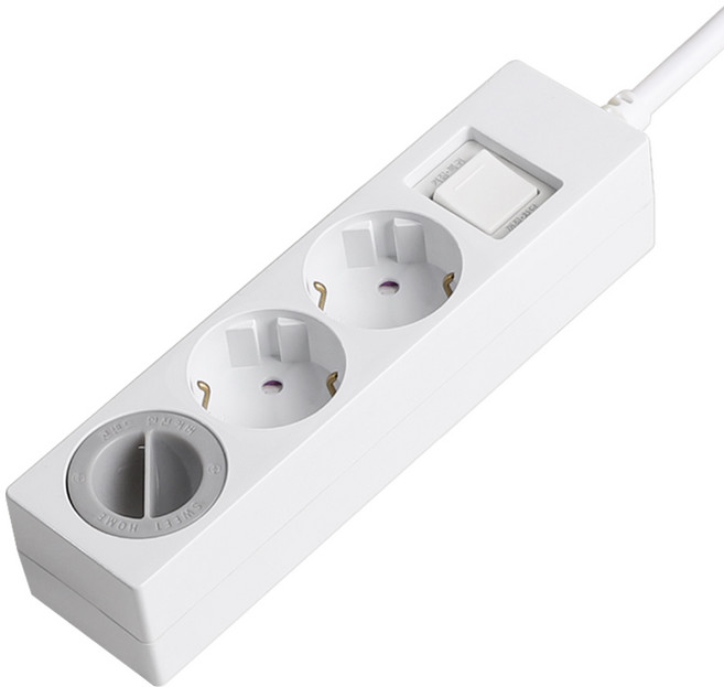 스윗홈 과부하차단 절전 멀티탭 3구 HOME-MO16A3A + 안전커버 1p, 3m, 1개