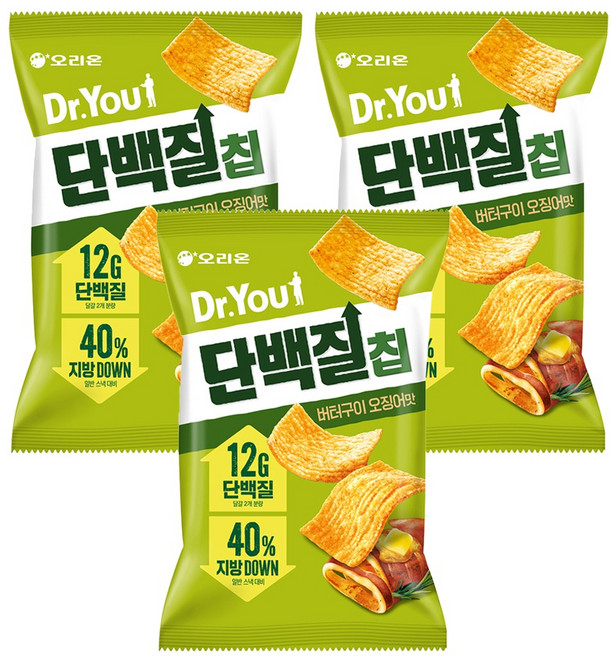 닥터유 단백질칩 버터구이 오징어맛, 60g, 3개