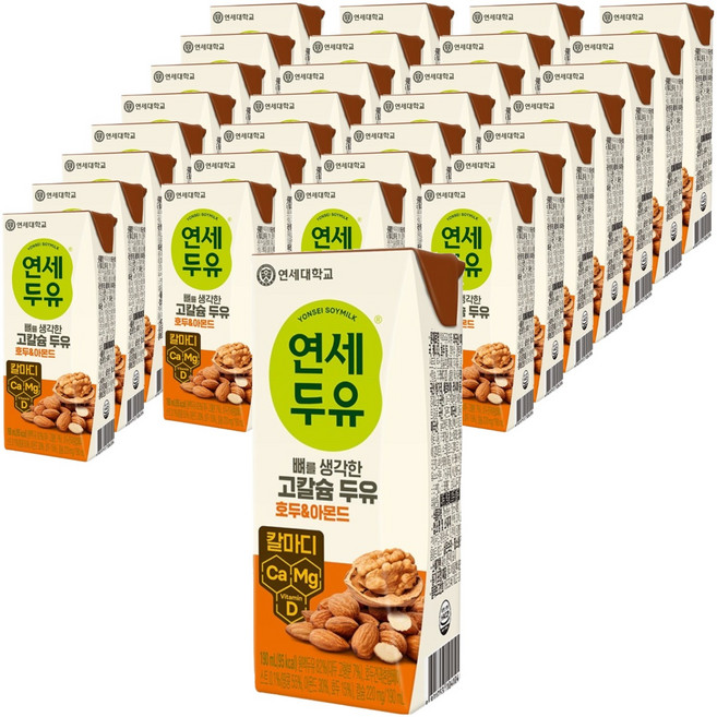 연세두유 뼈를 생각한 고칼슘 호두 & 아몬드, 190ml, 48개