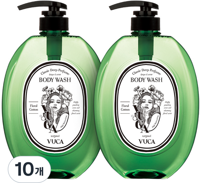 뷰카 클래식 딥 퍼퓸 바디워시 프로럴코튼향, 1.05L, 10개