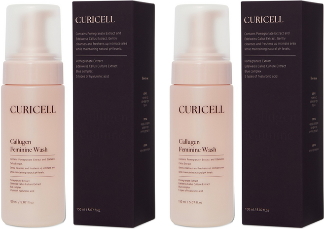 큐리셀 캘러젠 페미닌 워시 고보습 고영양 저자극 약산성 여성청결제, 150ml, 2개