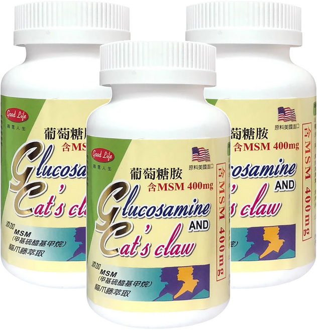 good Life 得意人生 葡萄糖胺+MSM 全素, 60顆, 3罐
