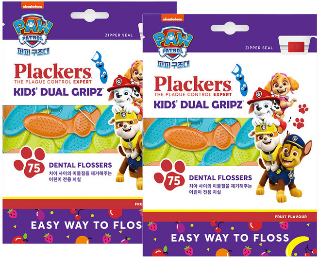 플랙커스 키즈 치실, 2cm, 75개입, 2개