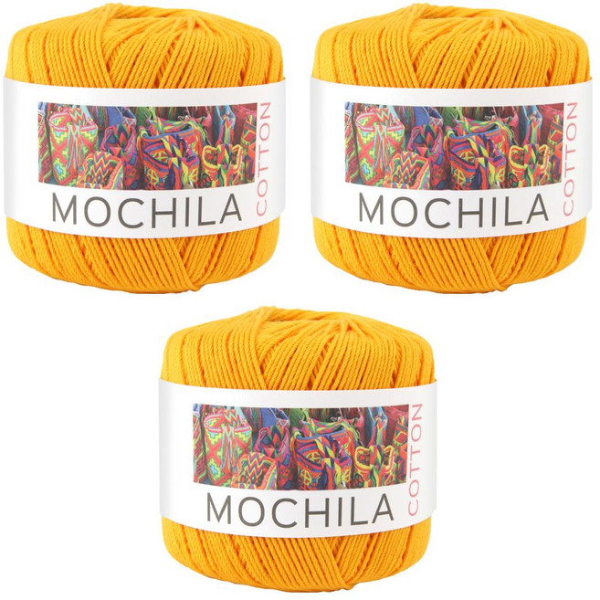 brandyarn Mochila系列 棉針織線 100%優質棉 50g±5g 大約200mt, 橘色, 3捲