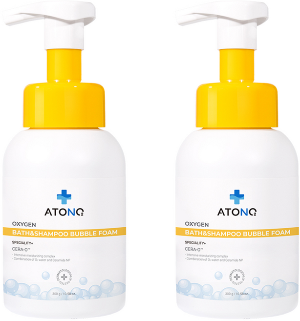 ATONO2 嬰幼兒用 第2代 氧氣神經醯胺 沐浴洗髮泡沫慕斯, 2個, 300g