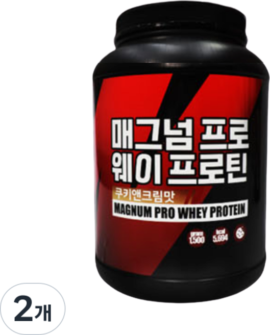 매그넘 프로 웨이 프로틴 쿠키앤크림맛, 2개, 1.5kg