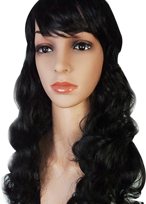 파티 코스프레 웨이브 가발, 08블랙, 1개