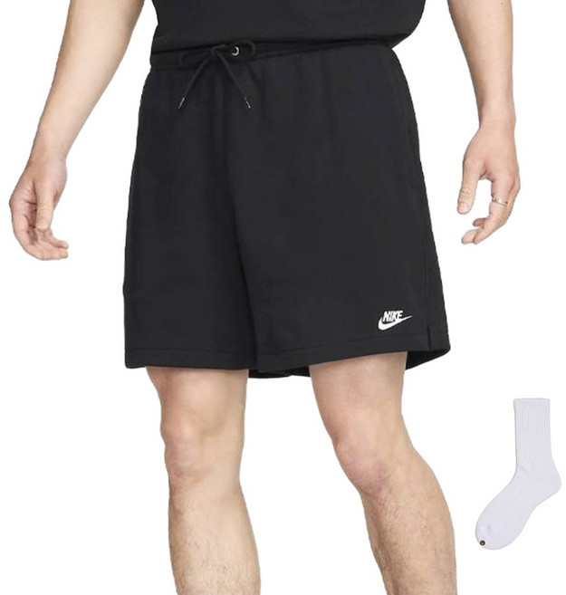 Nike 男款 Club French Terry Flow 短褲 FN3521-010 + Welldone 襪子