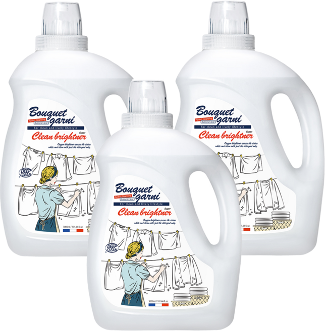 부케가르니 슈퍼 브라이트닝 소다 액상 표백제, 3L, 3개