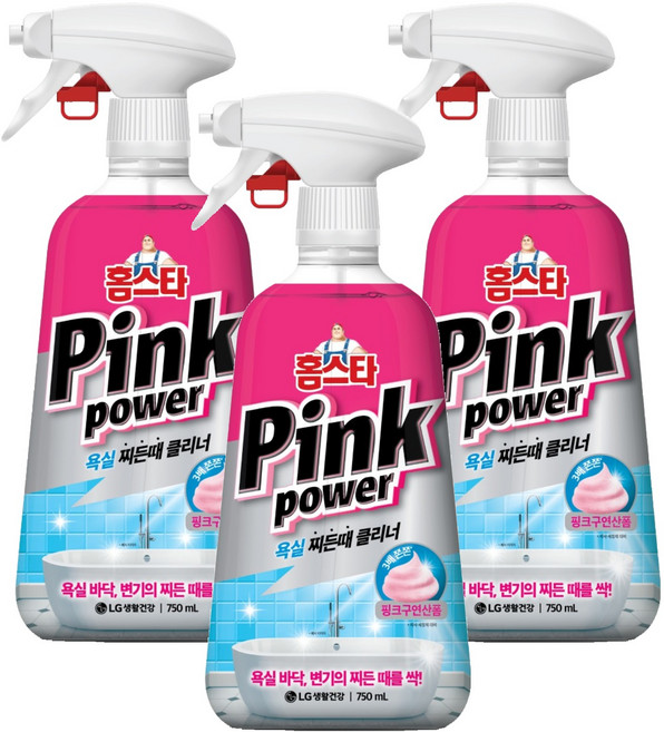 홈스타 핑크파워 욕실 찌든때 클리너, 3개, 750ml