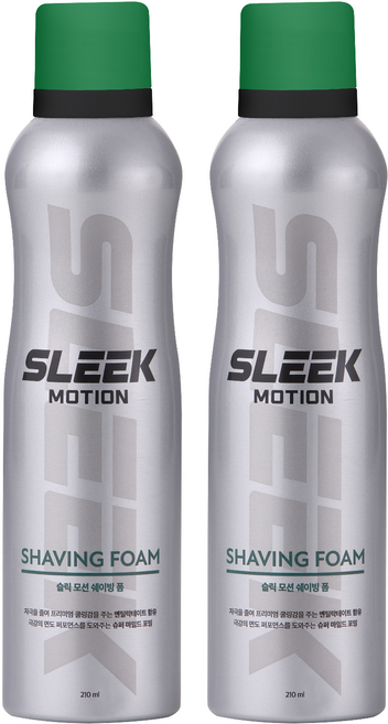 도루코 슬릭 모션 쉐이빙 폼, 210ml, 2개