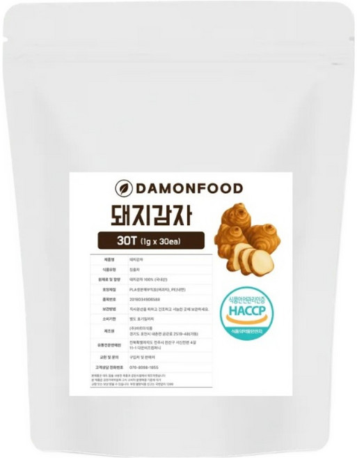 담온푸드 식약처 인증 국산 100프로 돼지감자차 티백, 1g, 1개, 30개입