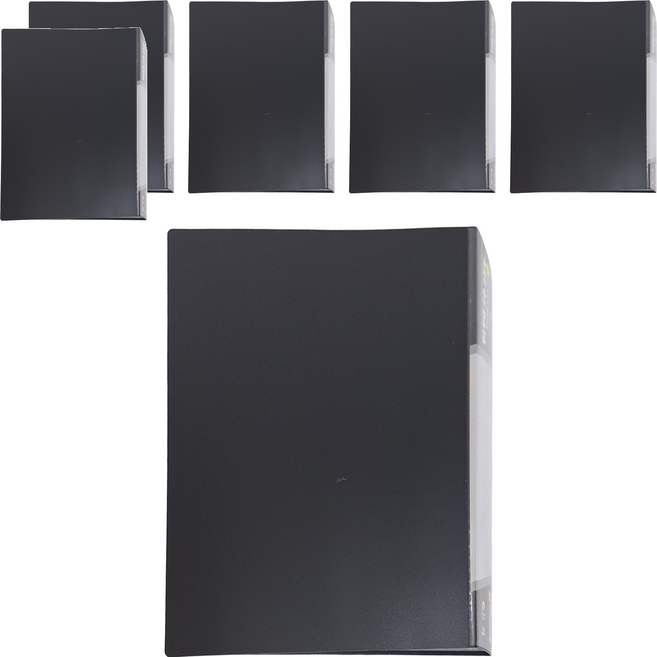 SUANDER 雙德文具 PP主色板資料簿 SD100A-5 A4 100張, 黑色, 6本