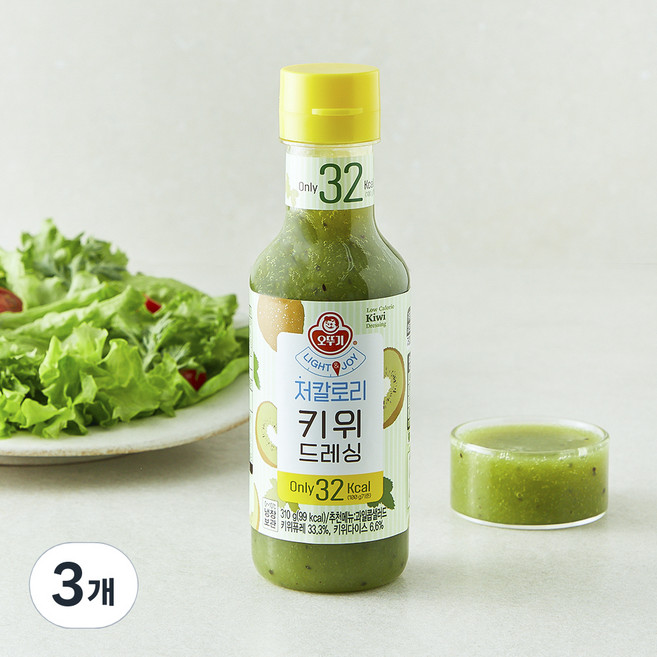 오뚜기 LIGHT&JOY 키위 저칼로리 드레싱, 310g, 3개