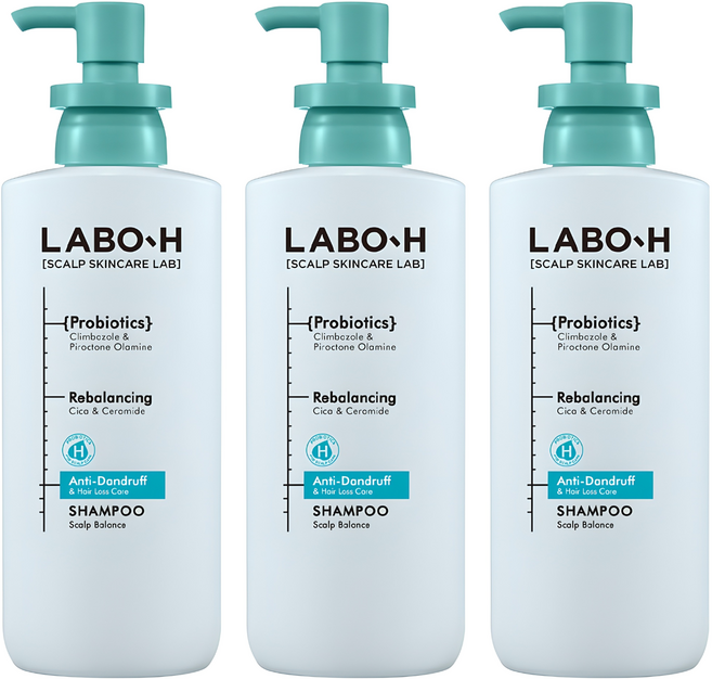 LABO-H 頭皮護理弱酸性洗髮精, 3瓶, 400ml