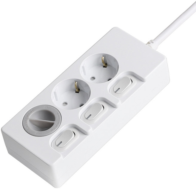 스윗홈 국내생산 개별스위치 절전형 멀티탭 3구+안전커버 1p, 0.7m, 혼합색상, 1개