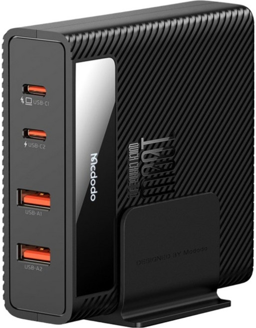 맥도도 GaN PD3 PPS 초고속 4포트 멀티 충전기 100W + C타입 to C타입 케이블 세트, 블랙, 1개