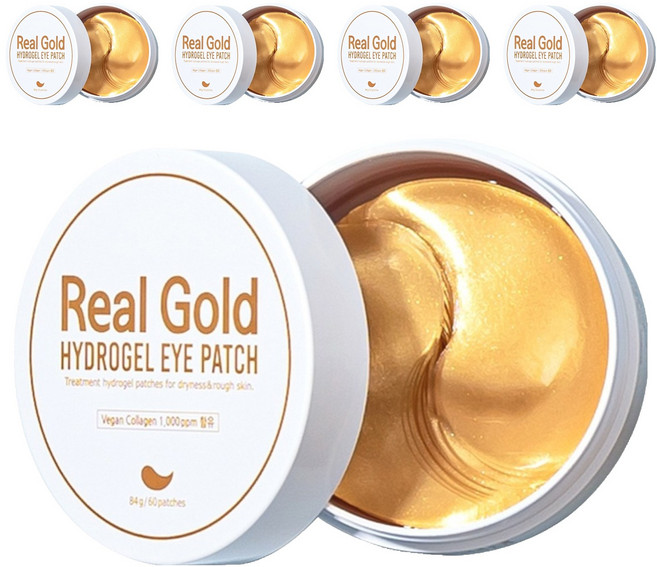 프레티 리얼 골드 하이드로겔 아이패치, 60개입, 5개