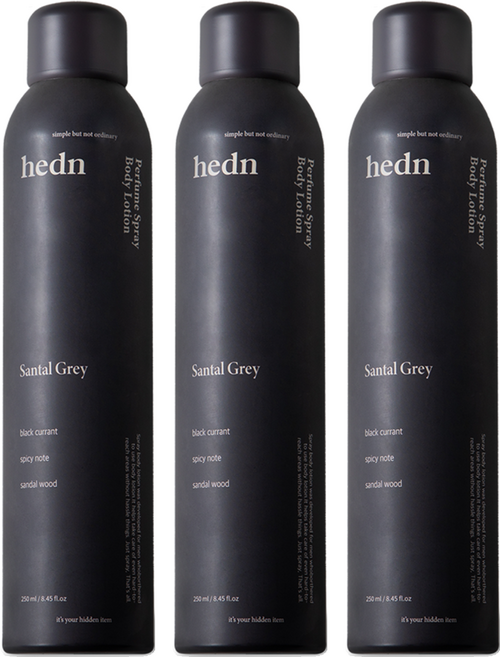 hedn 퍼퓸 스프레이 바디로션 상탈 그레이향, 250ml, 3개