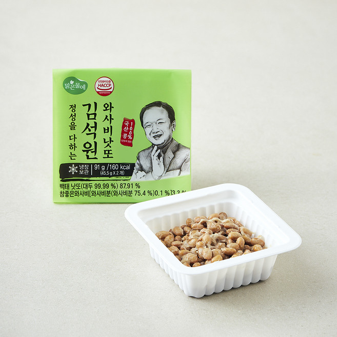 맑은물에 김석원 와사비낫또 2팩, 91g, 1개