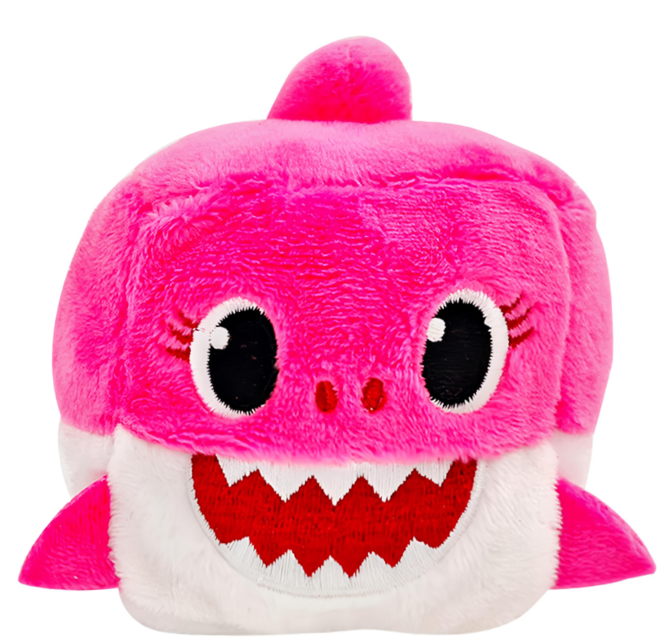 pinkfong 碰碰狐 鯊魚寶寶方塊音樂絨毛玩偶 3歲以上, 粉紅色, 1個, 8cm