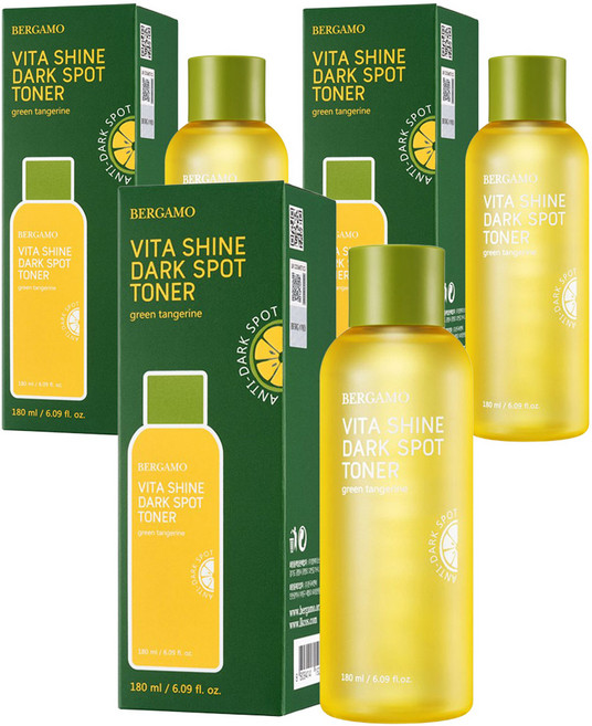 베르가모 청귤 비타샤인 잡티 토너, 180ml, 3개